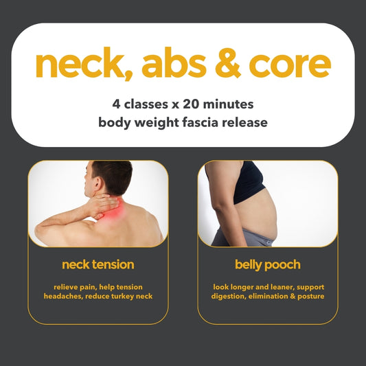 neck, abs and core